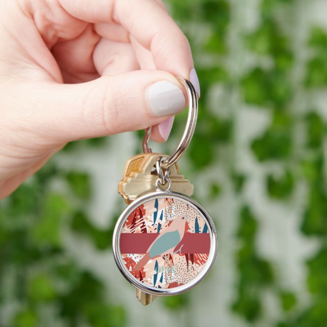Modern Girly Cute Personalised Key Ring (Hand)