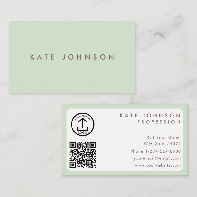 Modern  Girly Day Spa Beauty Salon Light Green Business Card (Front/Back)