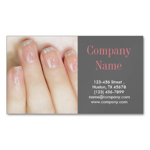 modern girly fashion beauty salon nail artist 	Magnetic business card