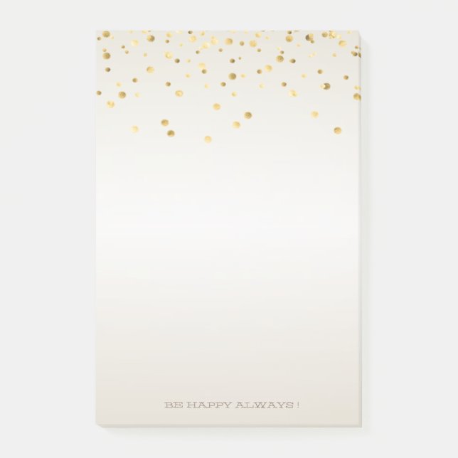 Modern Girly Faux Gold Confetti   -Personalised Post-it Notes (Front)