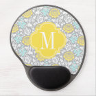 Modern Girly Floral Yellow Grey Personalised