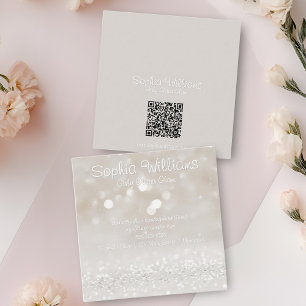 Modern Girly Glam Glitter  Square Business Card