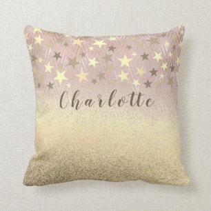 Modern Girly Glitter Rose Gold Cushion