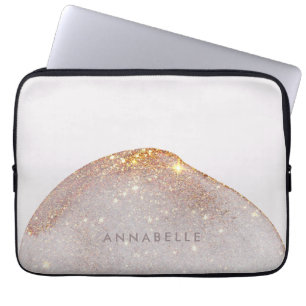 Modern girly gold watercolor shapes simple elegant laptop sleeve