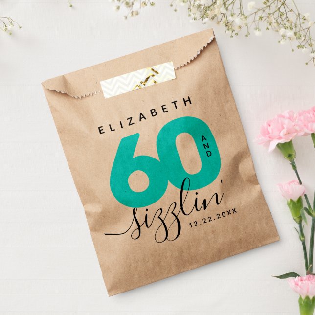 Modern Girly Ice Blue 60 and Sizzling Favour Bag (Sealed)