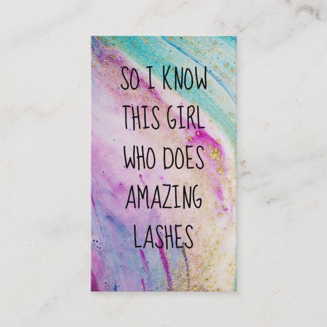 Modern Girly Marble Refer+a+Friend Referral Card (Front)