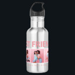 Modern girly multi photo script trendy bestfriends 532 ml water bottle<br><div class="desc">Let that special person know they're you're best friends with this modern minimal typography design,  add your own multi photos. Beautiful thoughtful gift. Colours can be changed.</div>