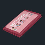 Modern girly multi photo script trendy bestfriends trifold wallet<br><div class="desc">Let that special person know they're you're best friends with this modern minimal typography design,  add your own multi photos. Beautiful thoughtful gift. Colours can be changed.</div>