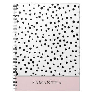 Modern Girly Pastel Pink With Personalised Name Notebook