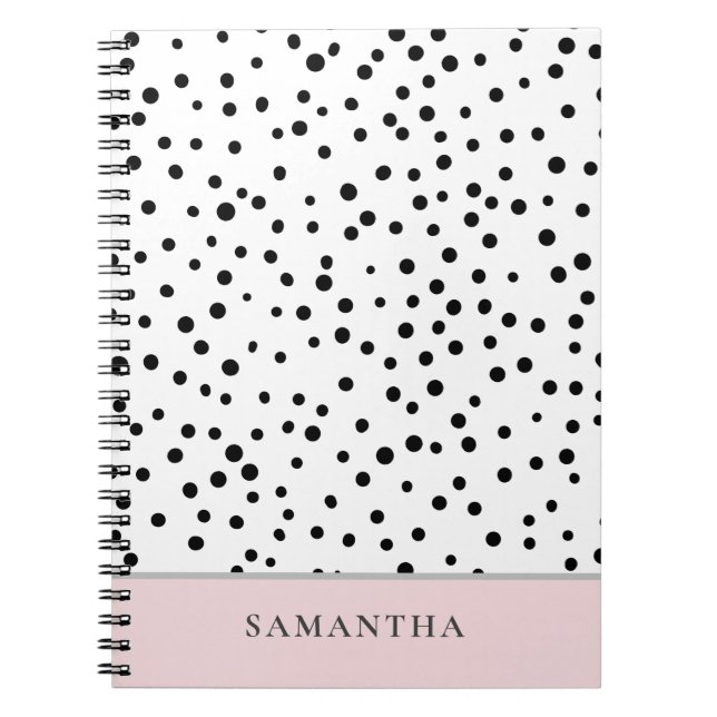 Modern Girly Pastel Pink With Personalised Name Notebook (Front)