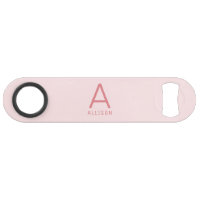 Modern Girly Pink Monogram Speed Bottle Opener