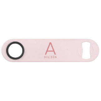 Modern Girly Pink Monogram Speed Bottle Opener