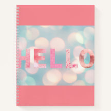 Modern Girly Pink Turquoise Hello
