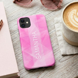 Modern Girly Pink Watercolor Stylish iPhone 11 Case