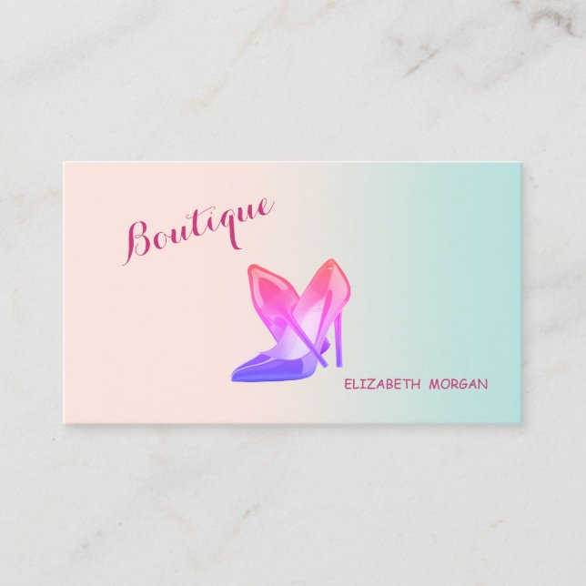 Modern Girly  Proffesional ,High Heels Business Card (Front)