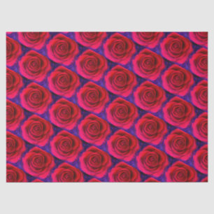 Modern Girly Red Pink Roses Floral Pattern Tissue Paper