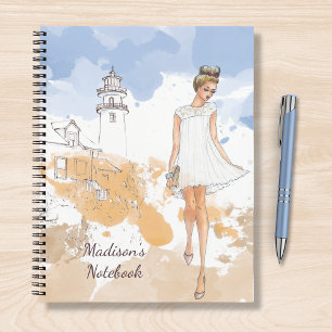 Modern Girly Watercolor Sketchbook Personalised Notebook