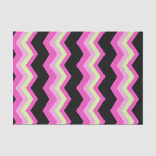 modern girly zigzag pattern black fuchsia chevron tissue paper