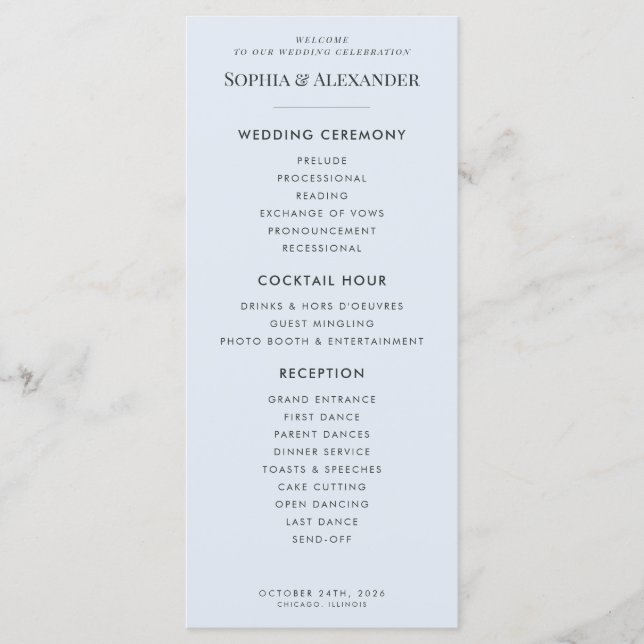 Modern Glacial Blue & Warped Grid Program (Front)