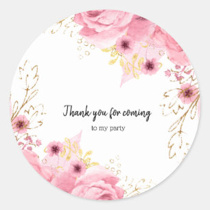 Modern Glam Chic Flowers for all occasions Classic Round Sticker