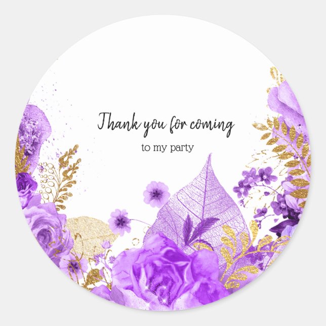 Modern Glam Chic Flowers for all occasions Classic Round Sticker (Front)