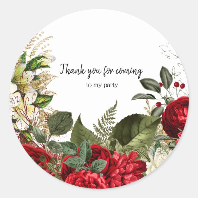 Modern Glam Chic Flowers for all occasions Classic Round Sticker (Front)