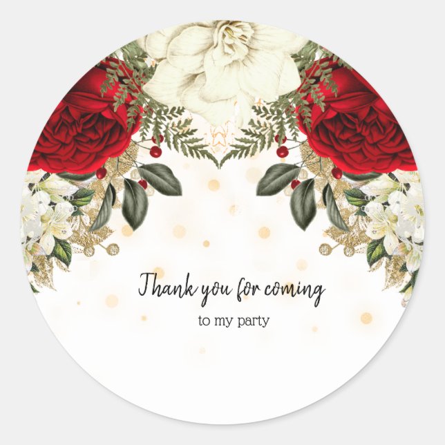 Modern Glam Chic Flowers for all occasions Classic Round Sticker (Front)