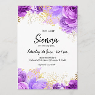 Modern Glam Chic Flowers for all occasions Invitation