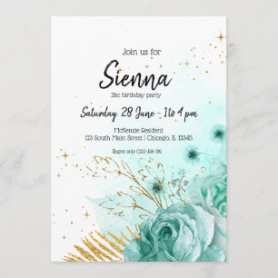Modern Glam Chic Flowers for all occasions Invitation