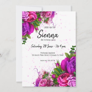 Modern Glam Chic Flowers for all occasions Invitation