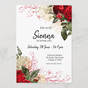 Modern Glam Chic Flowers for all occasions Invitation