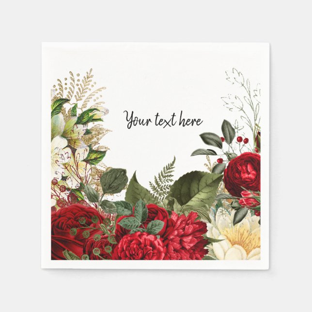 Modern Glam Chic Flowers for all occasions Napkin (Front)