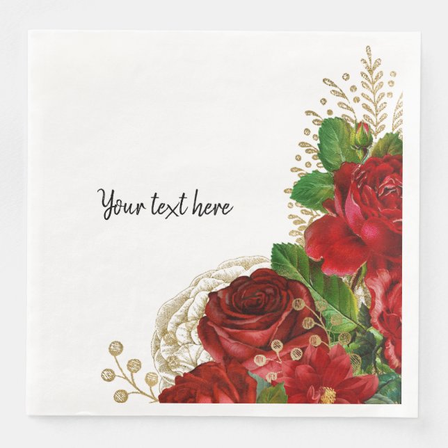 Modern Glam Chic Flowers for all occasions Napkin (Front)