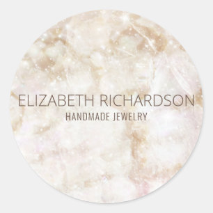 Modern Glam Chic Minimalist Elegant Luxury White Classic Round Sticker