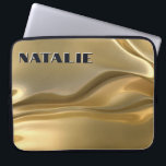 Modern Glam Gold Foil Monogram Laptop Sleeve<br><div class="desc">This unique laptop sleeve case features a background of three dimensional gold liquid foil. It radiates glamour! Add a name to personalise it. Makes a great gift. Created by Simply Farmhouse Press.</div>