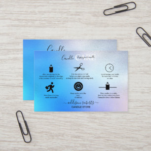Modern  Glam Iridescent Sparkle Candle Care Busine Business Card