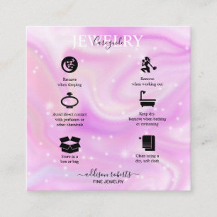 Modern Glam Iridescent Sparkle Jewellery Care S Square Business Card