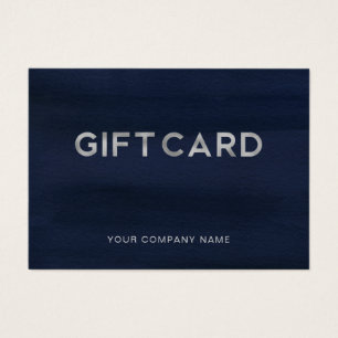 Modern Glam Navy Blue and Silver Gift Card