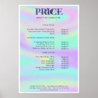 Modern Glam Price List Poster