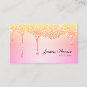 Modern glamor rainbow glitter sinks business card