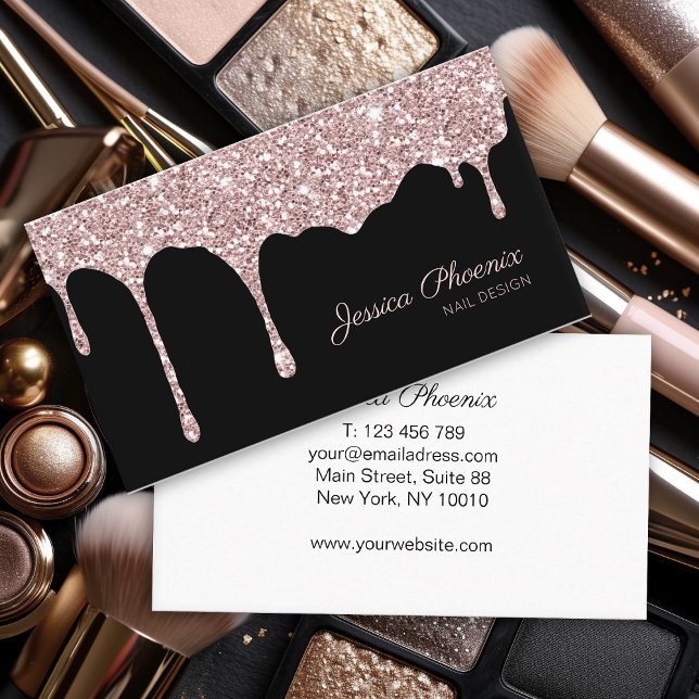 Modern Glamor Rose Gold Business Card (Creator Uploaded)