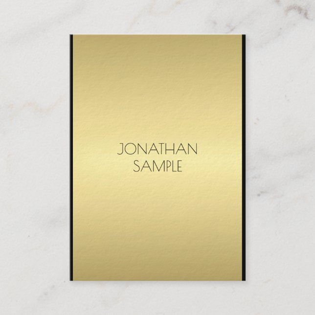 Modern Glamour Elegant Black Gold Elite Aesthetic Business Card (Front)
