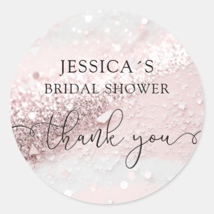 Modern Glamour Glitter Classic Round Sticker