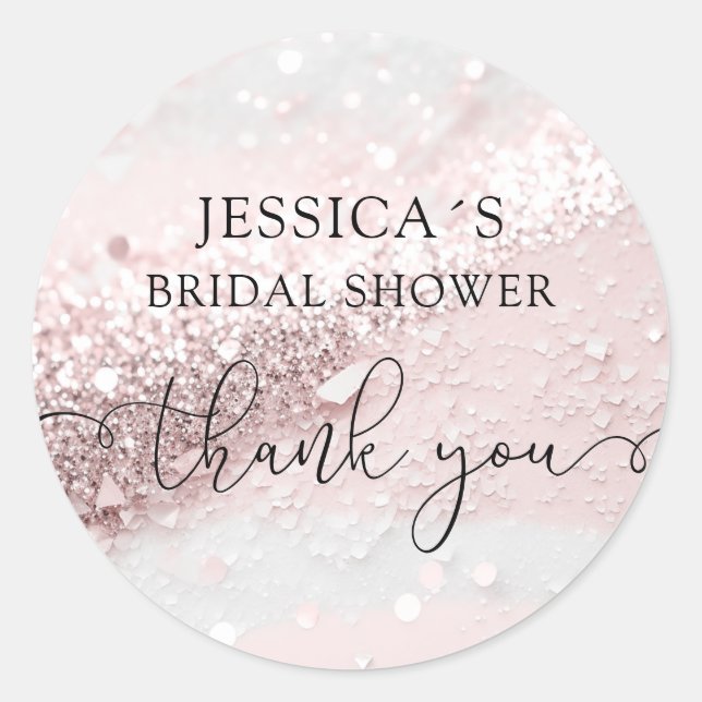Modern Glamour Glitter  Classic Round Sticker (Front)