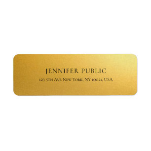 Modern Glamour Gold Elegant Golden Return Address Label
