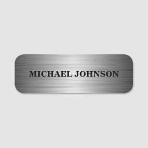 Modern Glamour Silver Personalized Name Tag