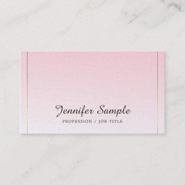 Modern Glamourous Design Trendy Pink Gold Luxury Business Card (Front)