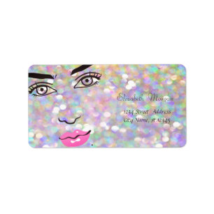 Modern Glamourous  Stylish Colourful,Bokeh,Girl Fa Label