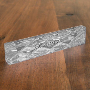 Modern Glass Diamonds Nameplate