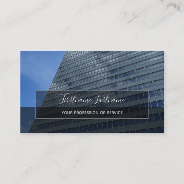 Modern glass facade office building rectangles business card (Front)